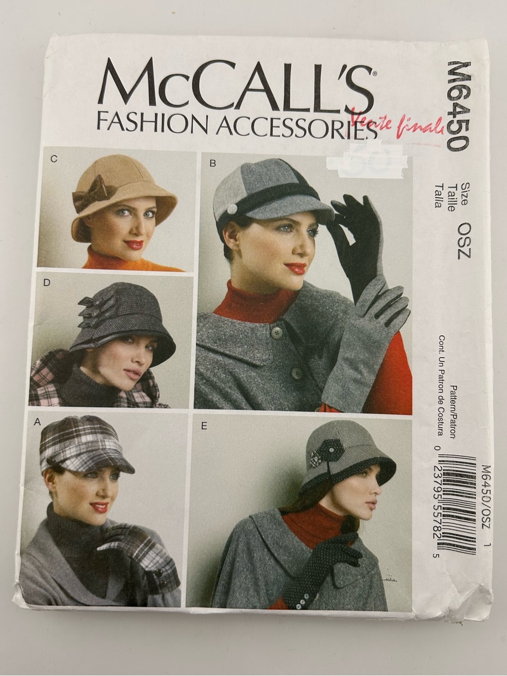 🪡 McCall’s Hats and Gloves Sewing Pattern 6450